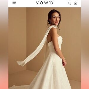 Vow'd Crepe Ivory Bridal Neck Scarf - Elegant Wedding Wrap